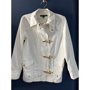 Lauren by Ralph Lauren White Denim Jacket - Women's Large